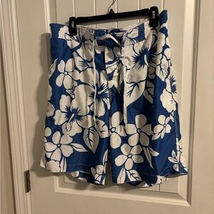 Old Navy White swim trunks with Blue Detail